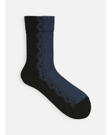 バイカラーレースソックス