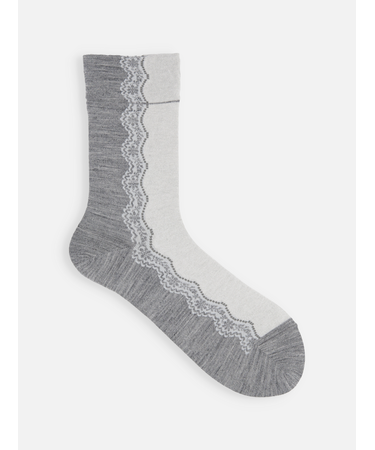 バイカラーレースソックス