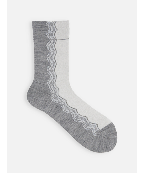 バイカラーレースソックス