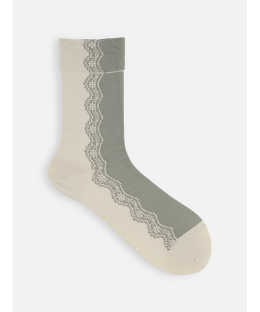 バイカラーレースソックス