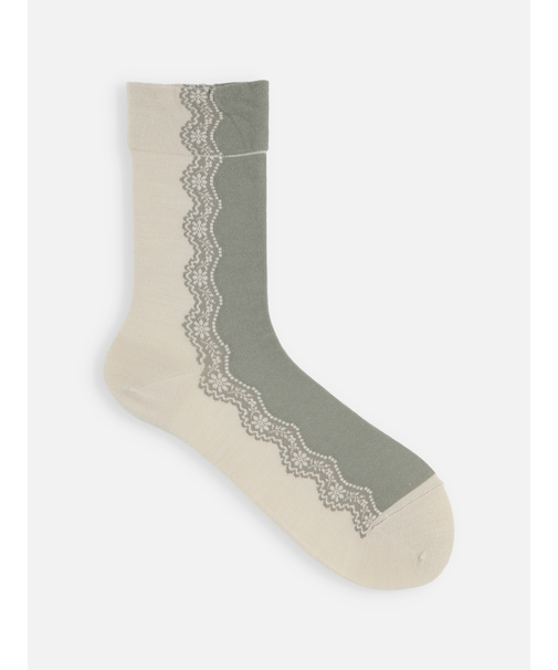 バイカラーレースソックス