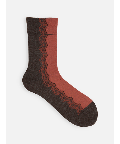 バイカラーレースソックス