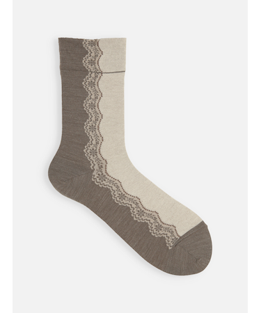 バイカラーレースソックス