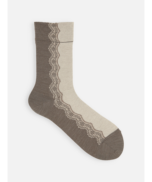 バイカラーレースソックス