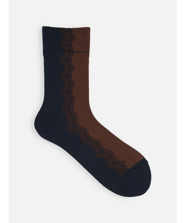 バイカラーレースソックス