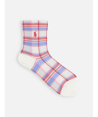 RL ポニー刺繍マドラスチェックショートソックス