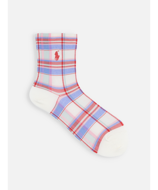 RL ポニー刺繍マドラスチェックショートソックス