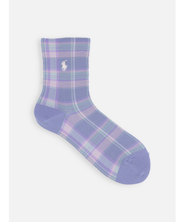 RL ポニー刺繍マドラスチェックショートソックス