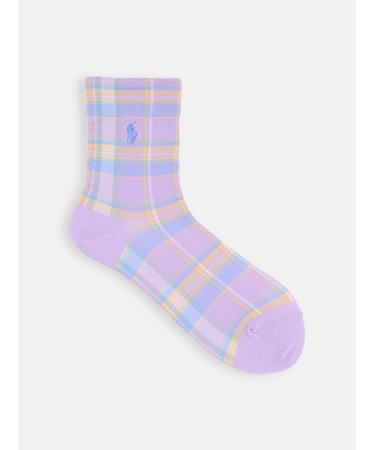 RL ポニー刺繍マドラスチェックショートソックス