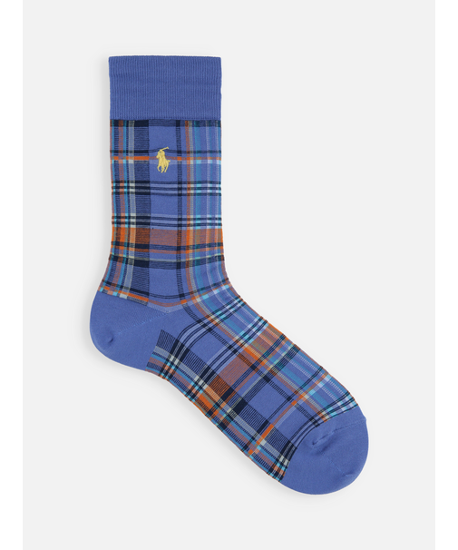 【MEN】POLO ポニー刺繍マドラスチェックレギュラー丈ソックス
