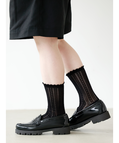 ピコレース柄メッシュソックス