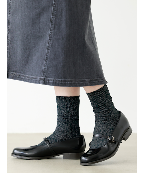 ラメ1×1リブソックス