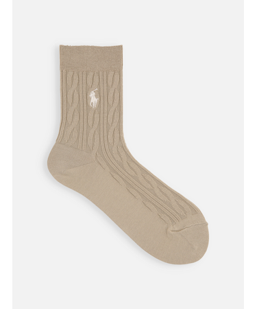 RL ポニー刺繍ケーブル柄ソックス