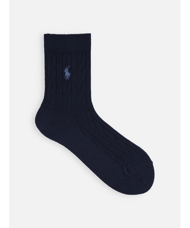 RL ポニー刺繍ケーブル柄ソックス