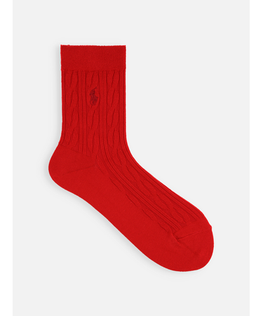 RL ポニー刺繍ケーブル柄ソックス