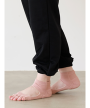 【快脚Labo】スペーサーファブリック指切りフロントオープンショートソックス