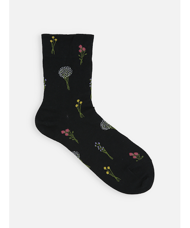 ドライフラワー柄ショートソックス