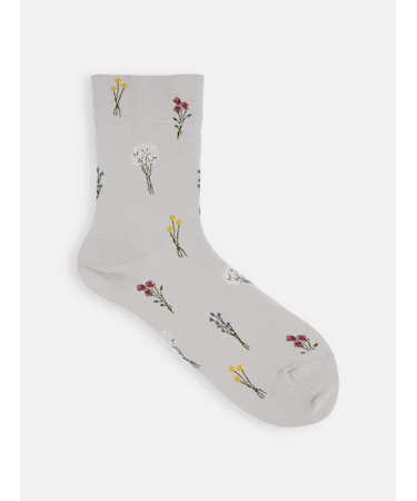 ドライフラワー柄ショートソックス