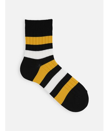 【Tabio MEN】リブビビッドボーダーショート丈ソックス