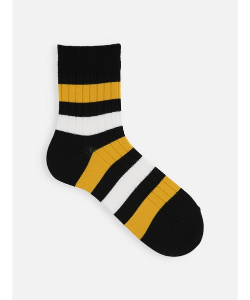 【Tabio MEN】リブビビッドボーダーショート丈ソックス