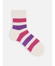 【Tabio MEN】リブビビッドボーダーショート丈ソックス