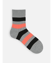 【Tabio MEN】リブビビッドボーダーショート丈ソックス