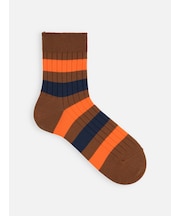 【Tabio MEN】リブビビッドボーダーショート丈ソックス