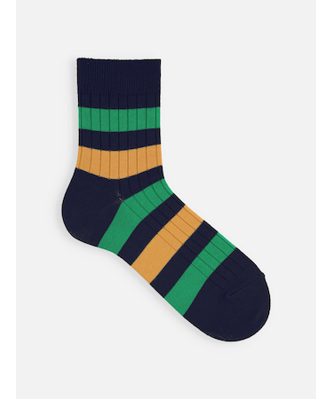 【Tabio MEN】リブビビッドボーダーショート丈ソックス