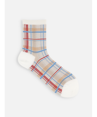 マドラスチェックショートソックス