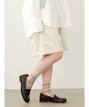 マドラスチェックショートソックス