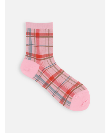 マドラスチェックショートソックス