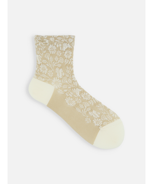 動物とお花柄フロートショートソックス