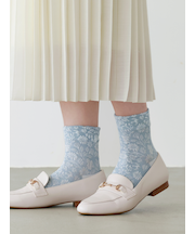動物とお花柄フロートショートソックス