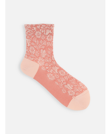 動物とお花柄フロートショートソックス