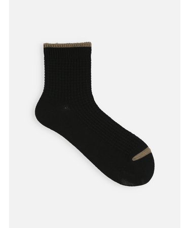 ワッフルTOP切り替えショートソックス