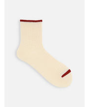 ワッフルTOP切り替えショートソックス