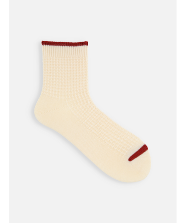 ワッフルTOP切り替えショートソックス