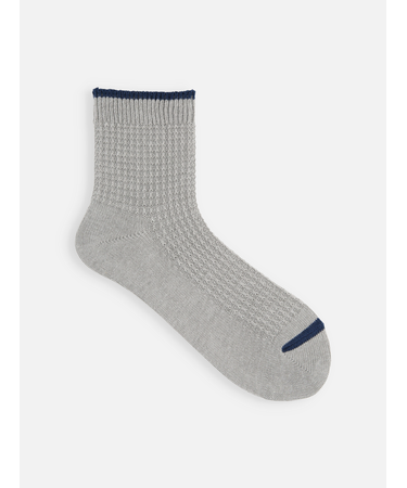 ワッフルTOP切り替えショートソックス