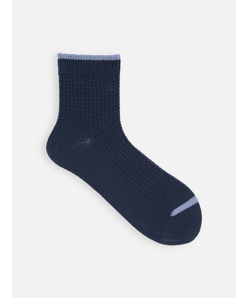 ワッフルTOP切り替えショートソックス