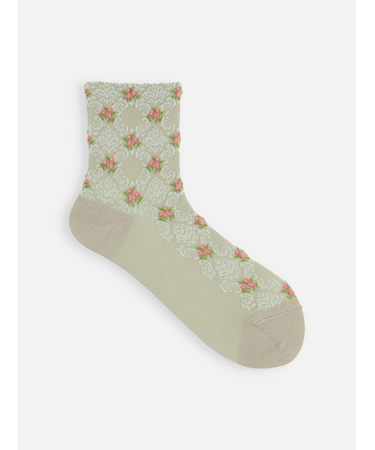 フロート小花ショートソックス