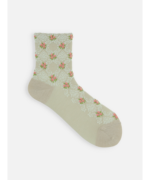 フロート小花ショートソックス