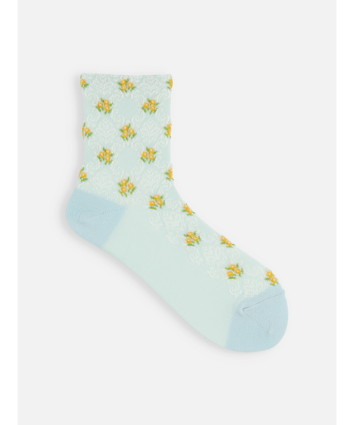 フロート小花ショートソックス