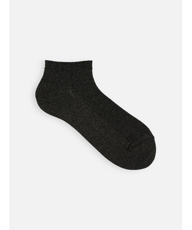 シャイニーラメ1×1リブショートソックス