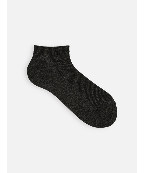 シャイニーラメ1×1リブショートソックス