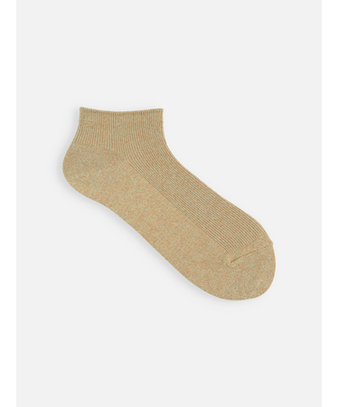 シャイニーラメ1×1リブショートソックス