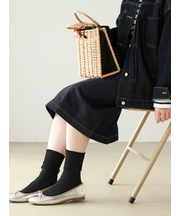 レーシーフレアリブショートソックス