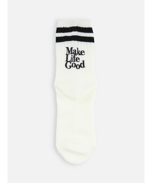 2本ラインデカロゴ刺繍ショートソックス