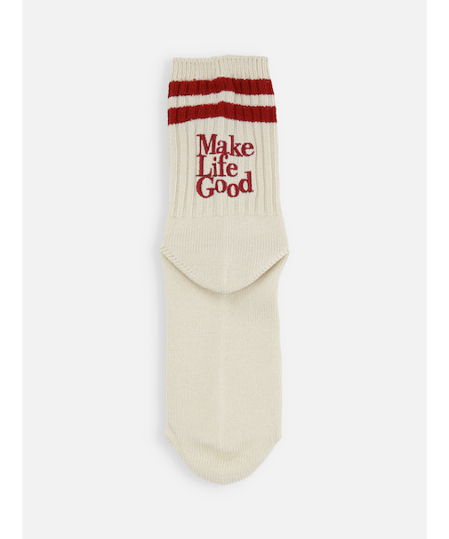 2本ラインデカロゴ刺繍ショートソックス