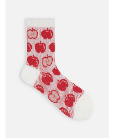 たっぷりアップルジャカードショートソックス