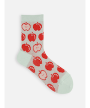 たっぷりアップルジャカードショートソックス